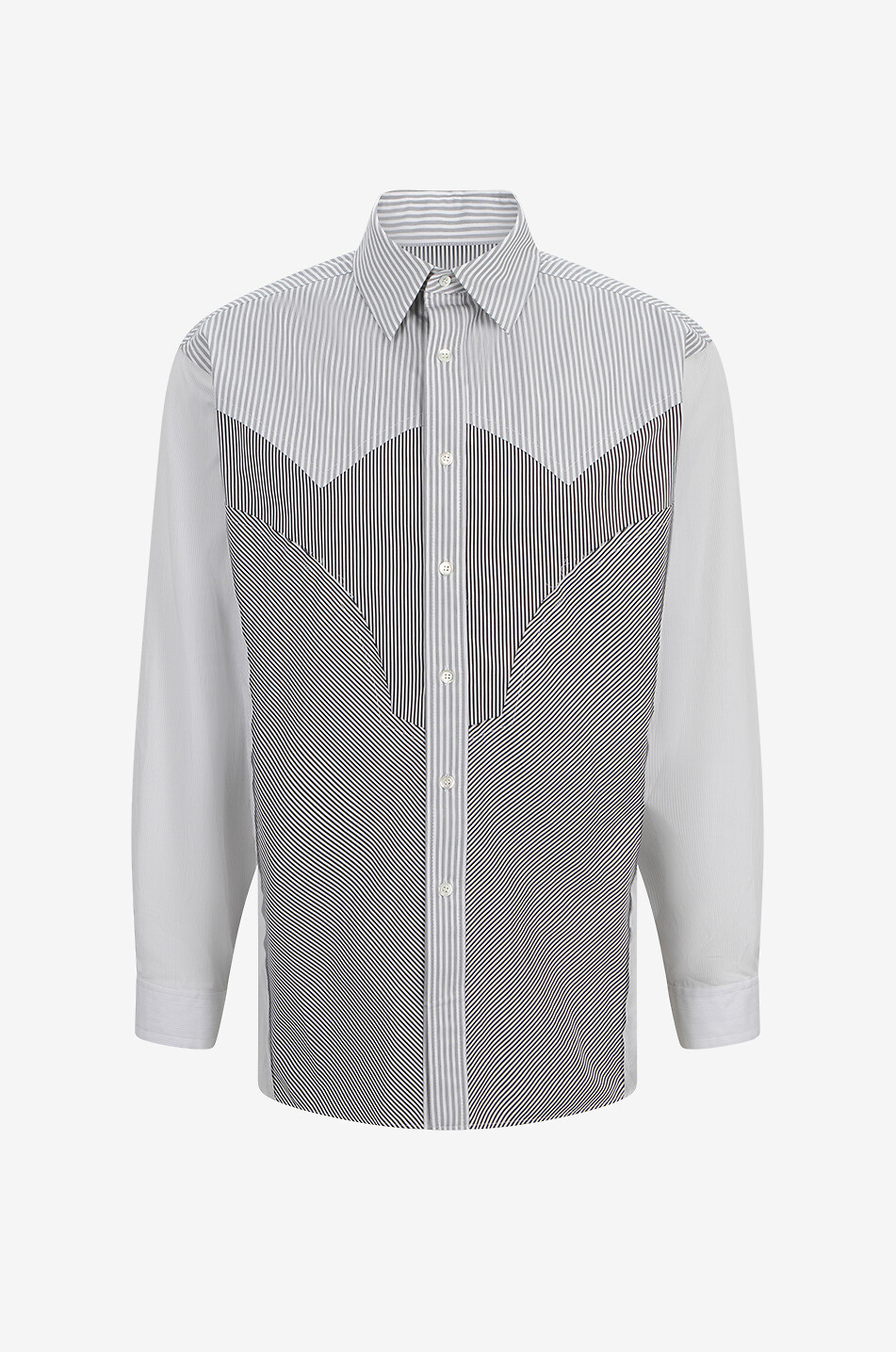 Chemise western rayée effet patchwork