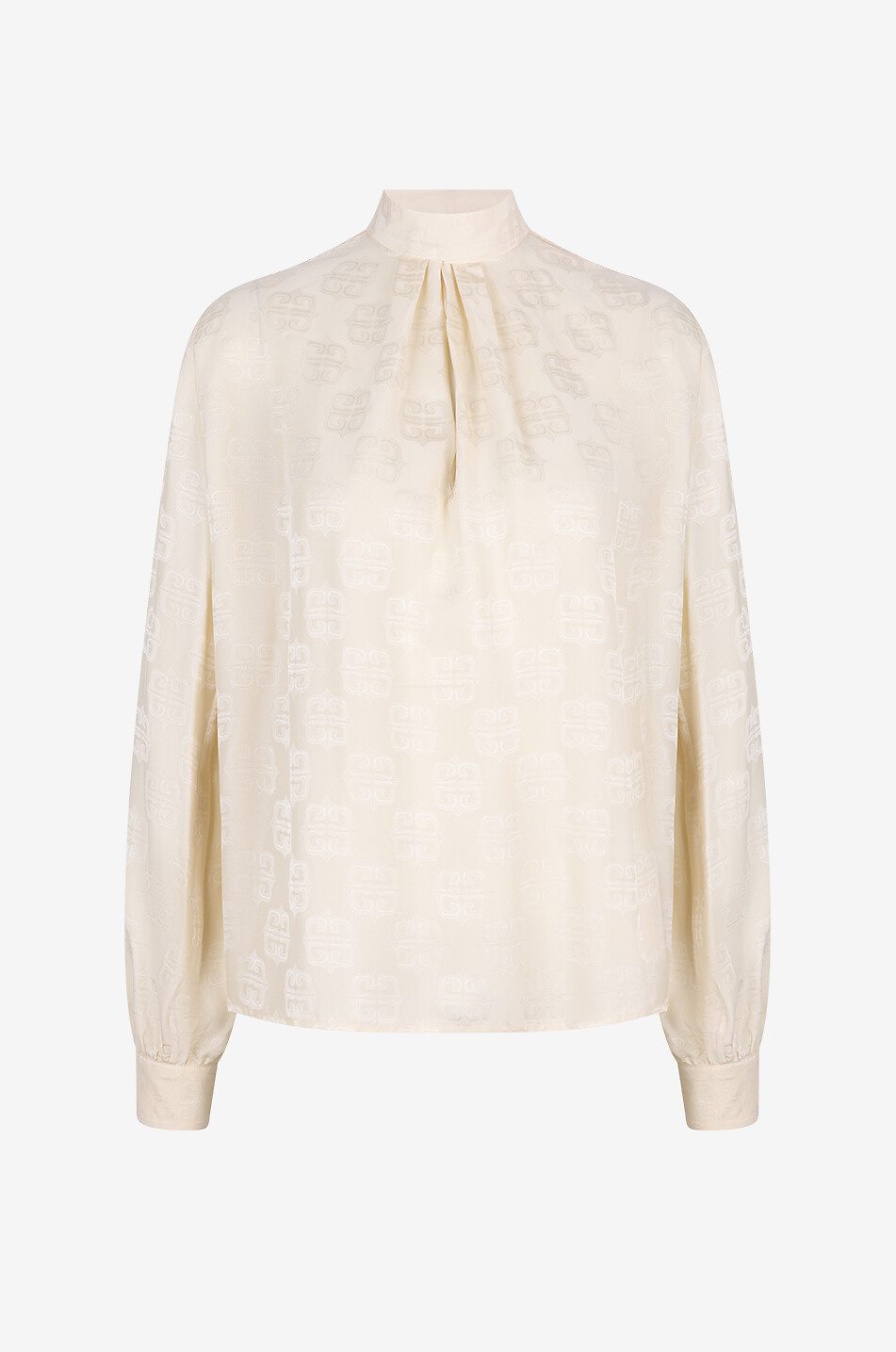 4G jacquard blouse with necktie