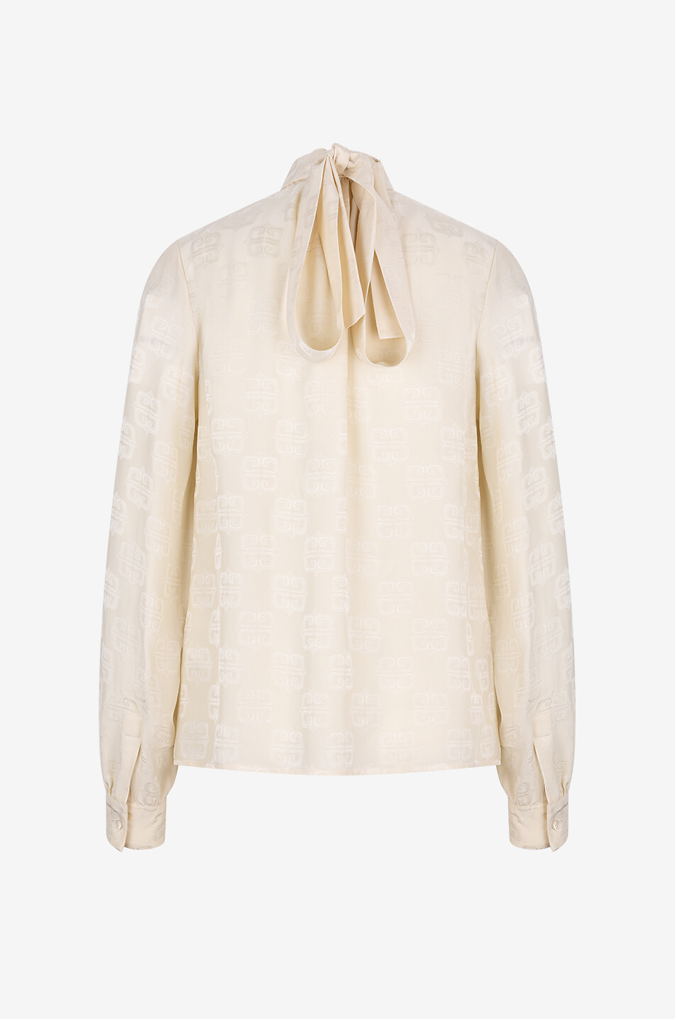 GIVENCHY 4G jacquard blouse with necktie Women EGGSHELL 2