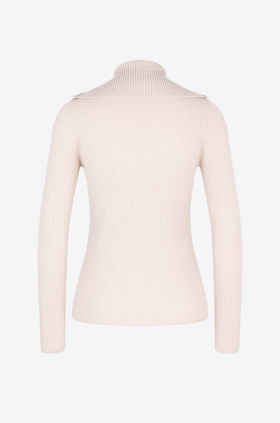 Pull chaussette côtelé en laine vierge à col camionneur