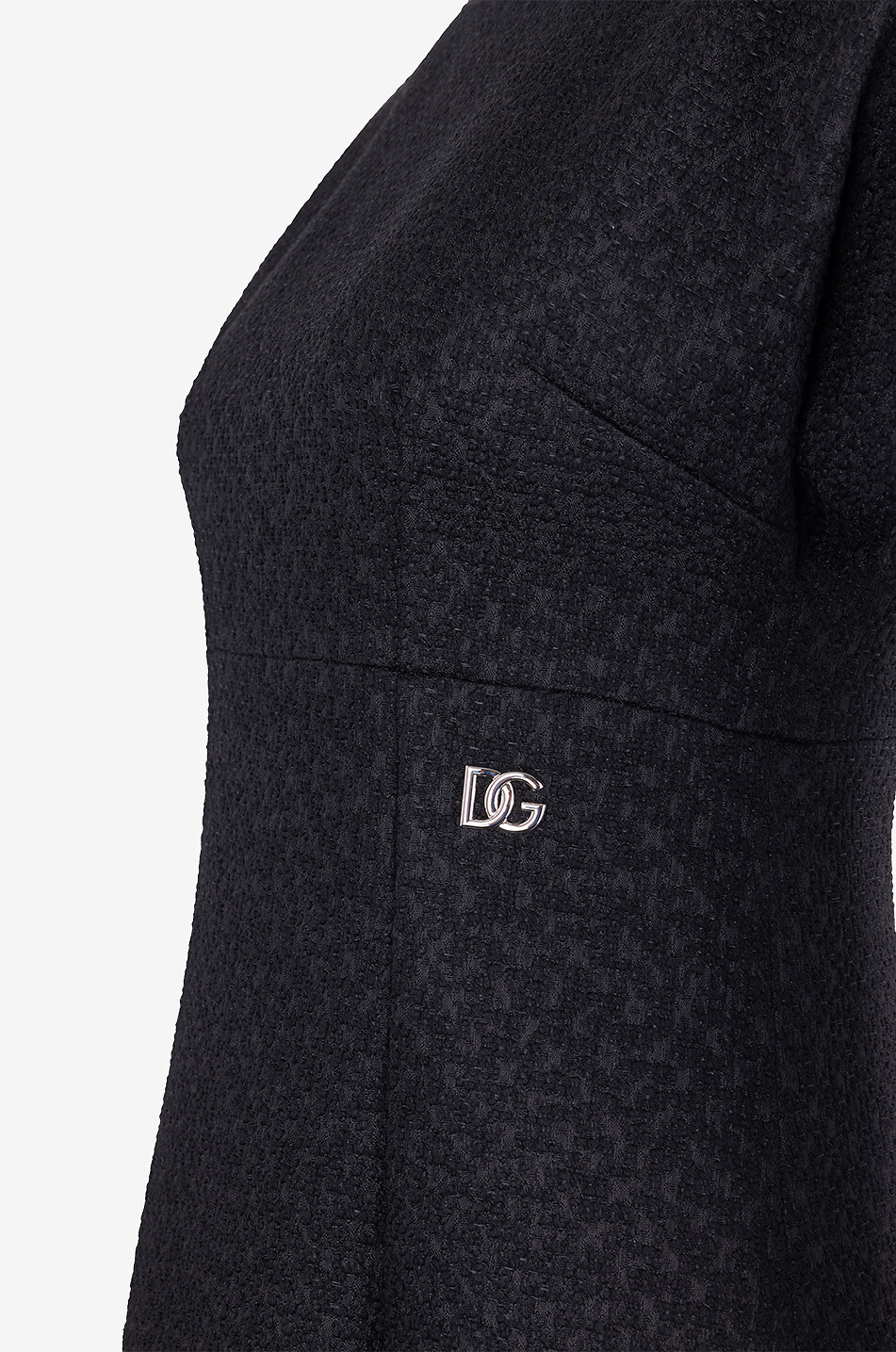 DOLCE & GABBANA Kurzes ausgestelltes Rachel-Tweed-Kleid mit DG-Monogramm Damen SCHWARZ 3