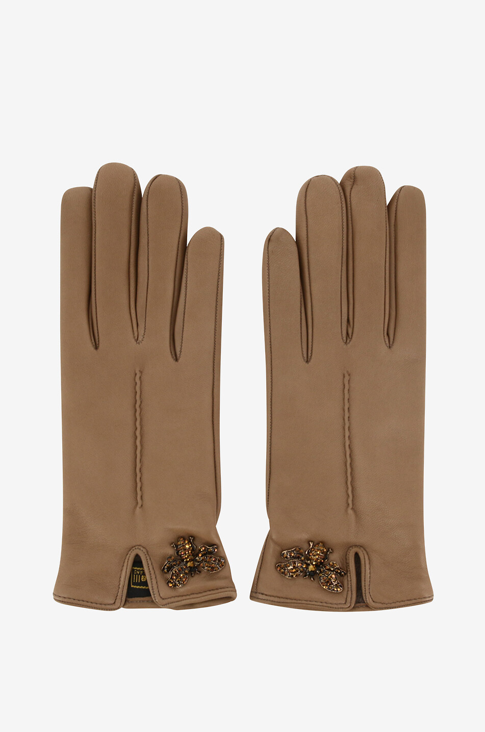 小物 AGNELLE Marie-Alix lambskin leather mittens - AGNELLE - BROWN - Bongénie