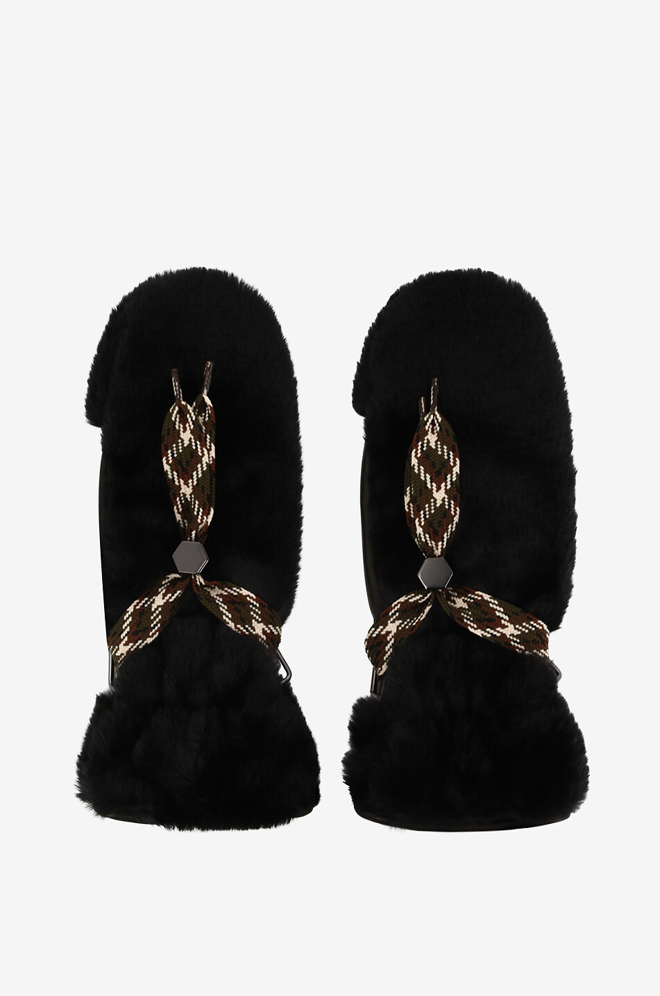 Faux fur mittens
