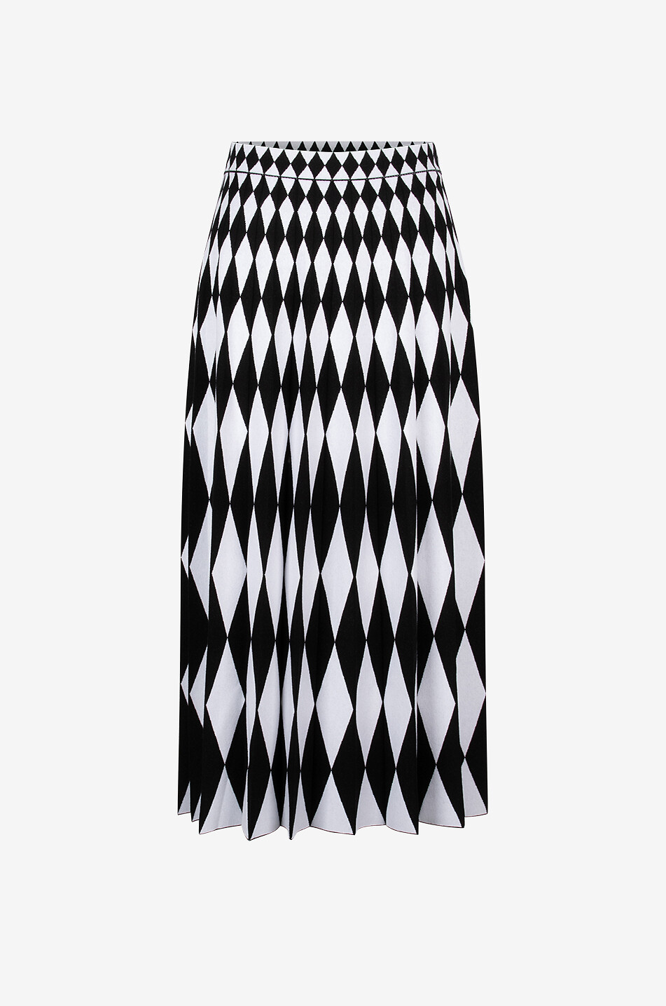 Costance pleated jacquard knit midi skirt