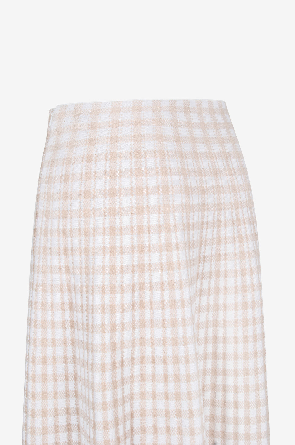 ANTONINO VALENTI Jane flared checked knit midi skirt Women Light beige 5