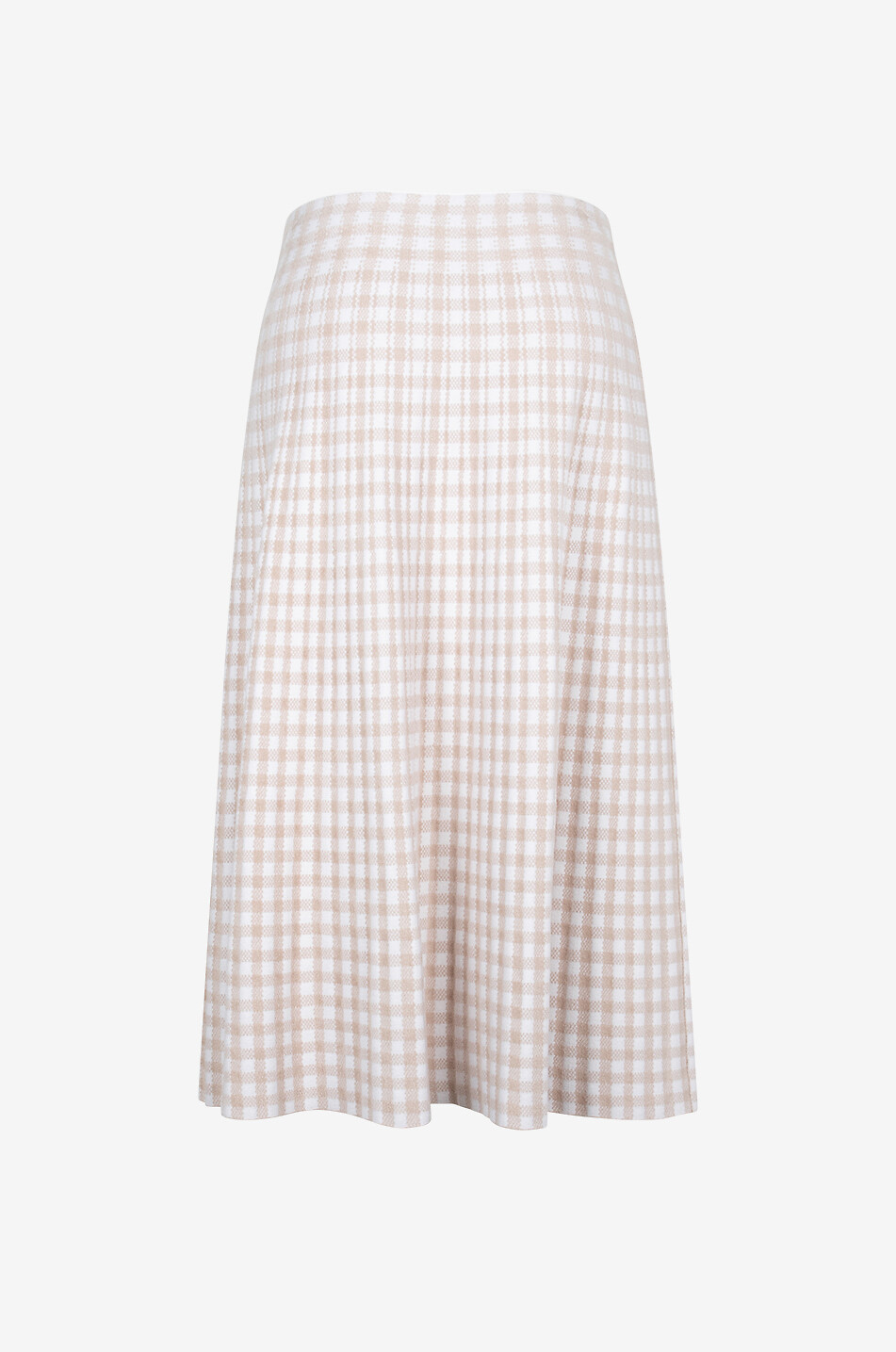 ANTONINO VALENTI Jane flared checked knit midi skirt Women Light beige 2