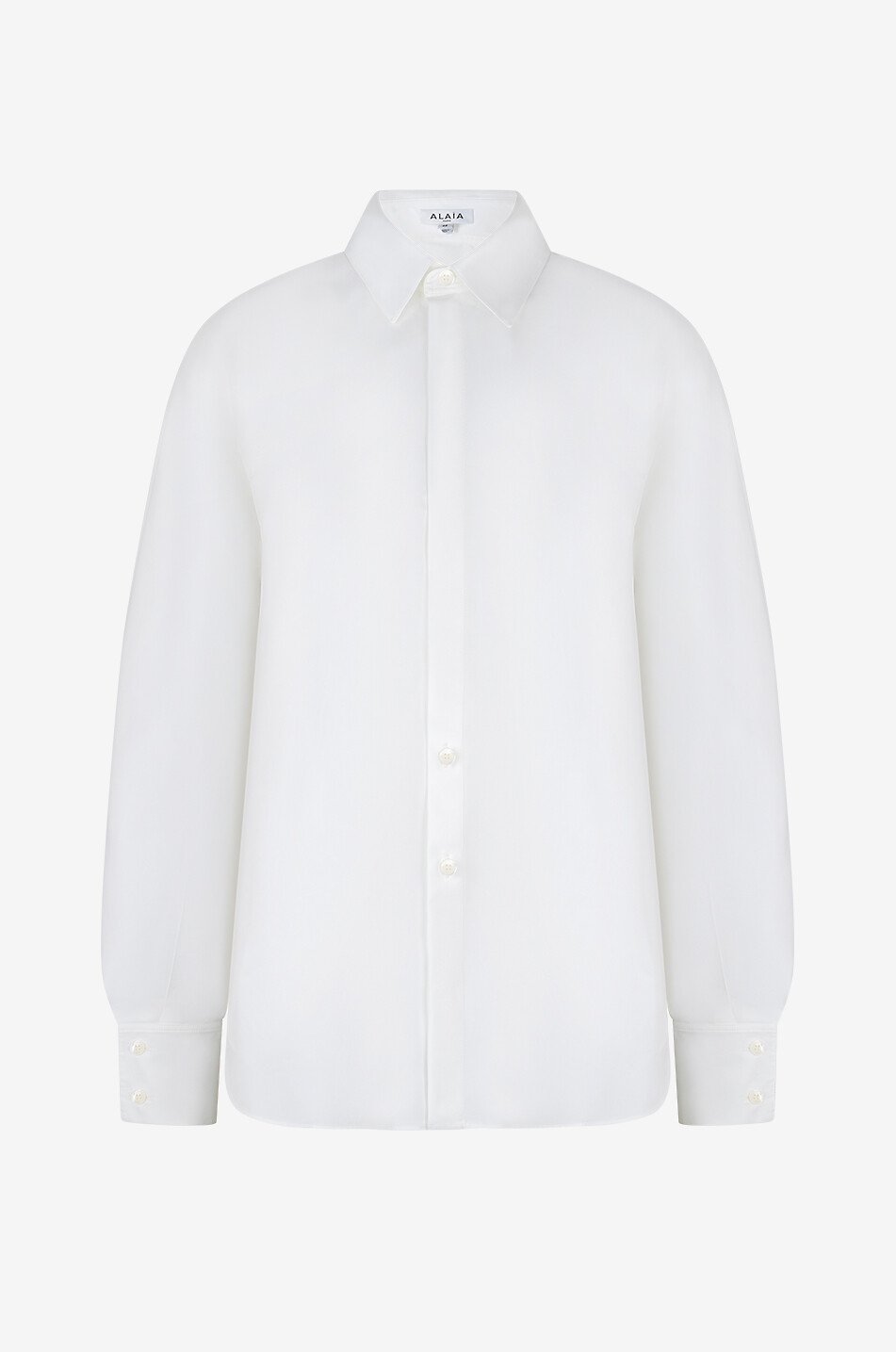 ALAÏA Poplin shirt with slit puff sleeves Women WHITE 1