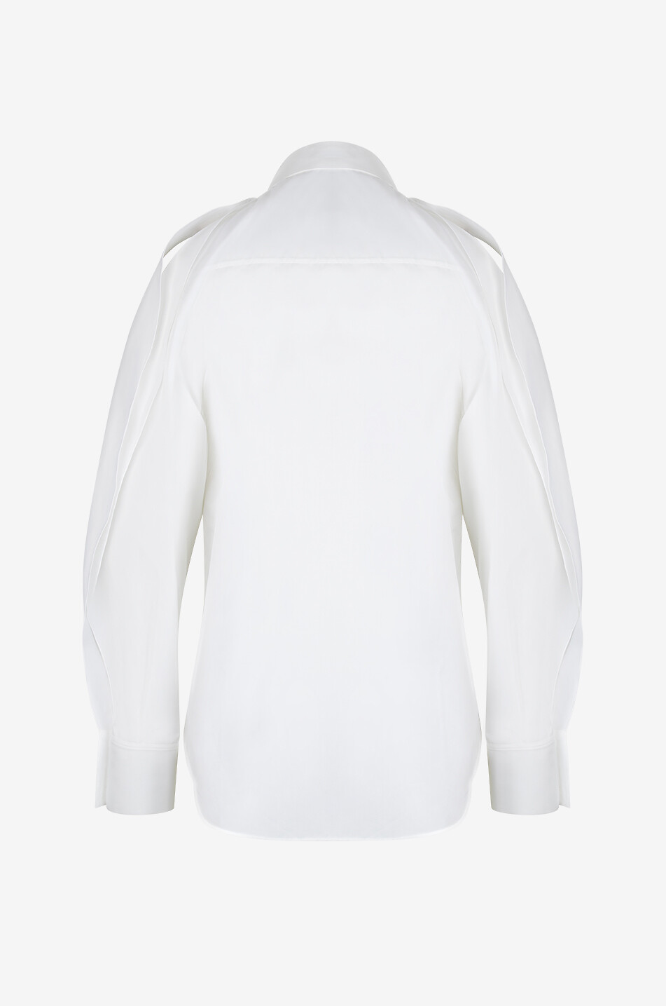 ALAÏA Poplin shirt with slit puff sleeves Women WHITE 2