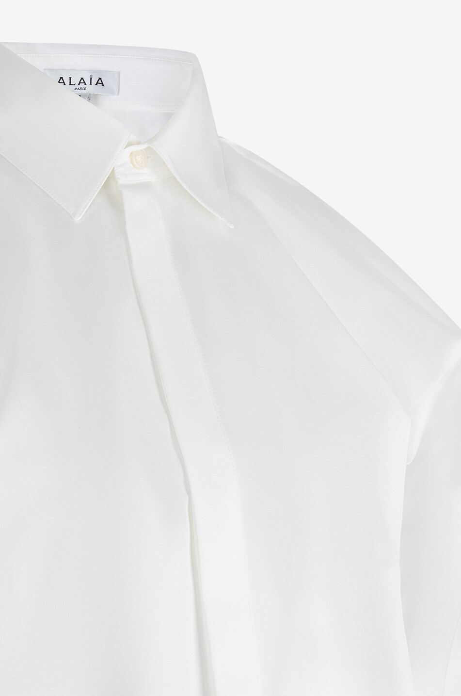 ALAÏA Poplin shirt with slit puff sleeves Women WHITE 3