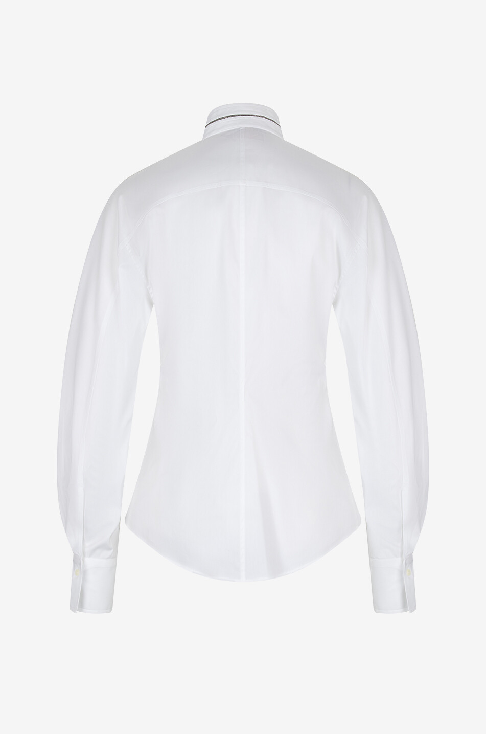 Stretch poplin shirt with shiny stand-up collar - BRUNELLO CUCINELLI -  Bongénie