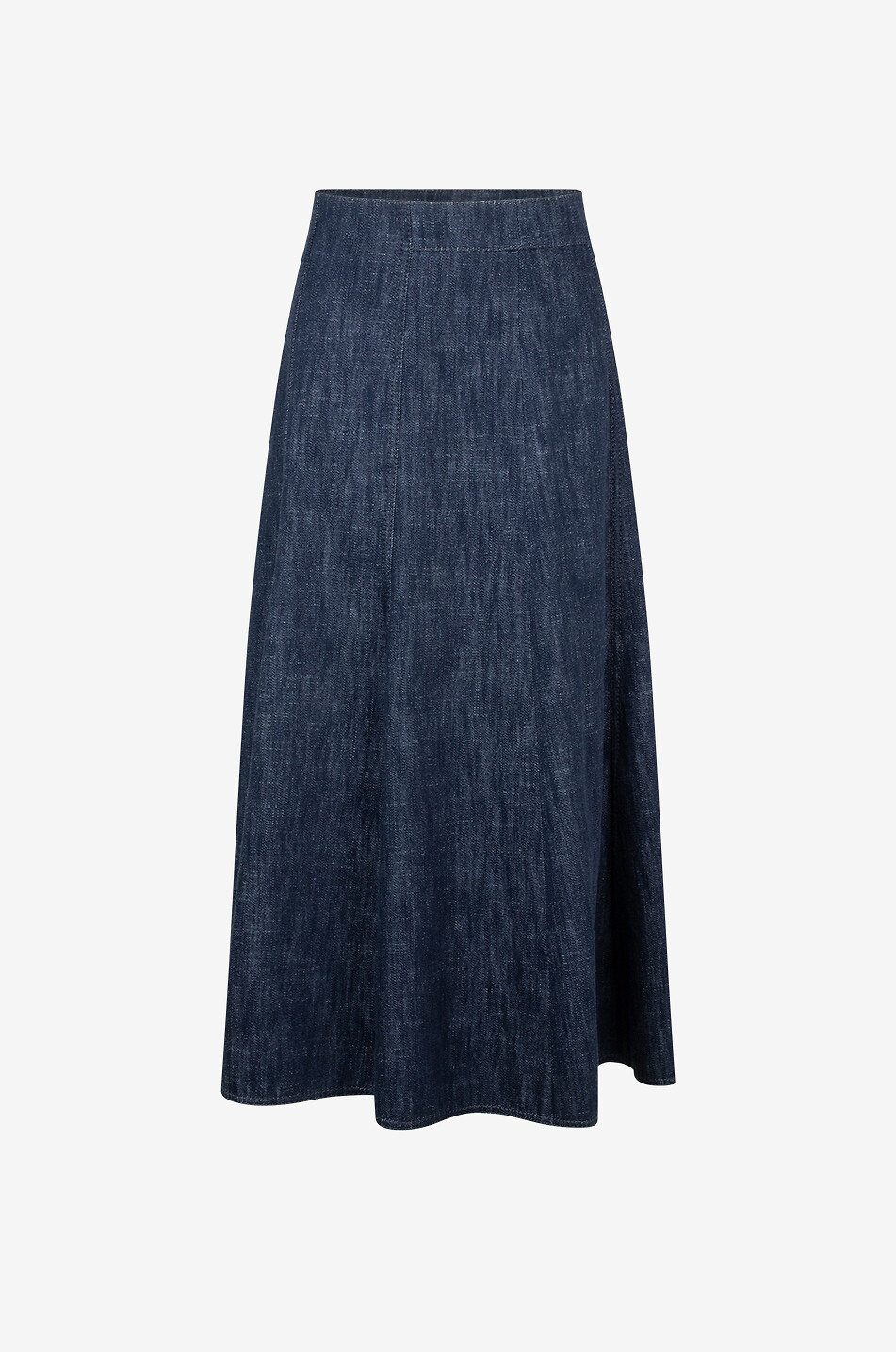 Langer ausgestellter Rock aus Baumwoll- und Wolldenim