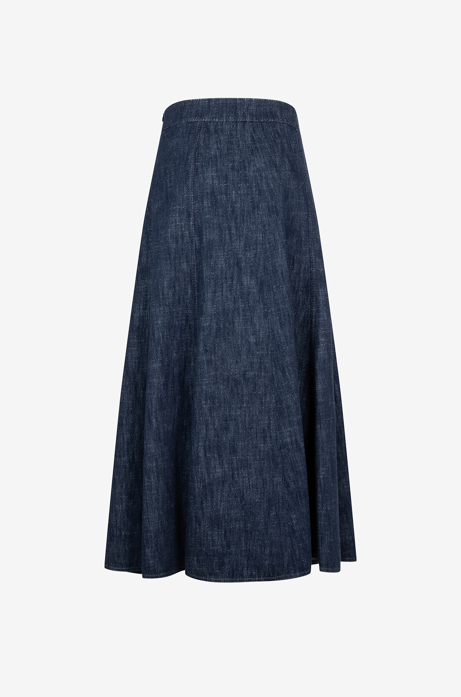 AKRIS PUNTO Jupe longue évasée en denim de coton et laine Femme BLEU FONCE 2
