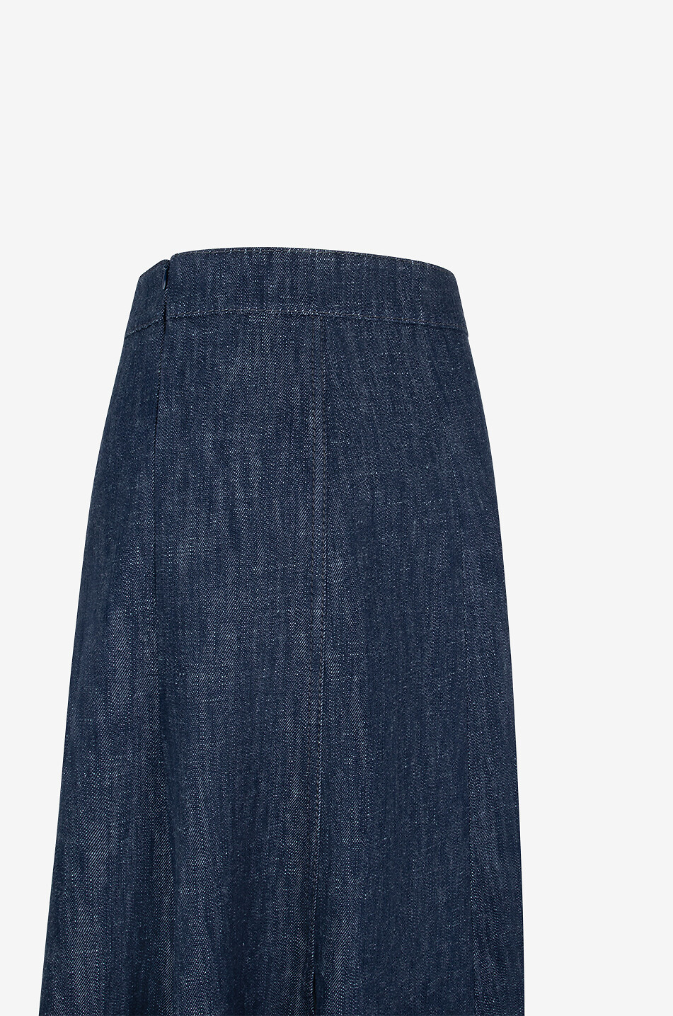 AKRIS PUNTO Jupe longue évasée en denim de coton et laine Femme BLEU FONCE 3