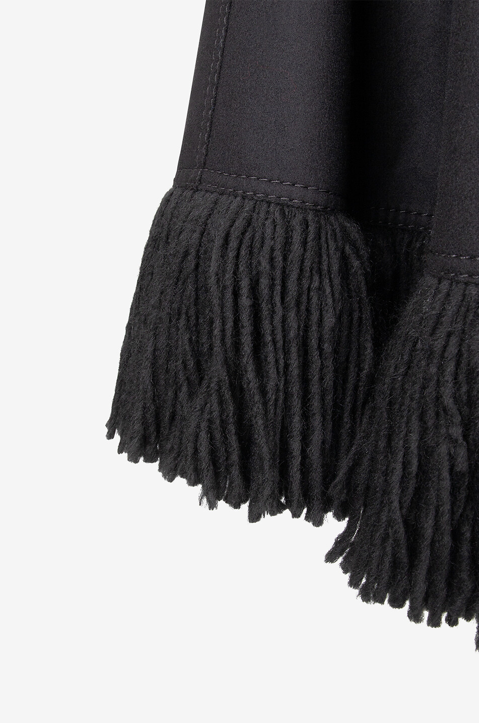 AKRIS PUNTO Wool and cashmere fringed flared midi skirt Women BLACK 3