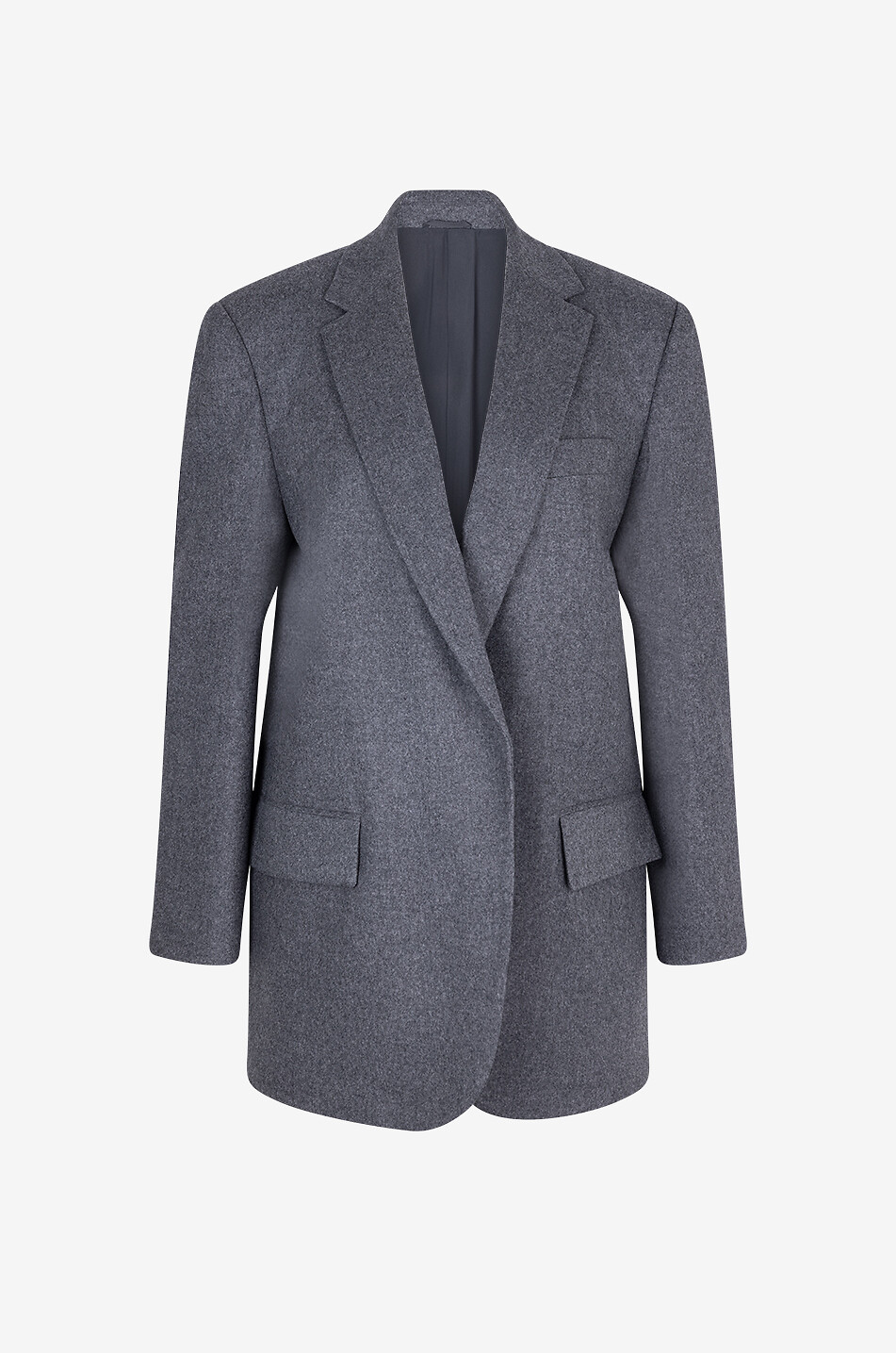 Grey wool blazer womens best sale