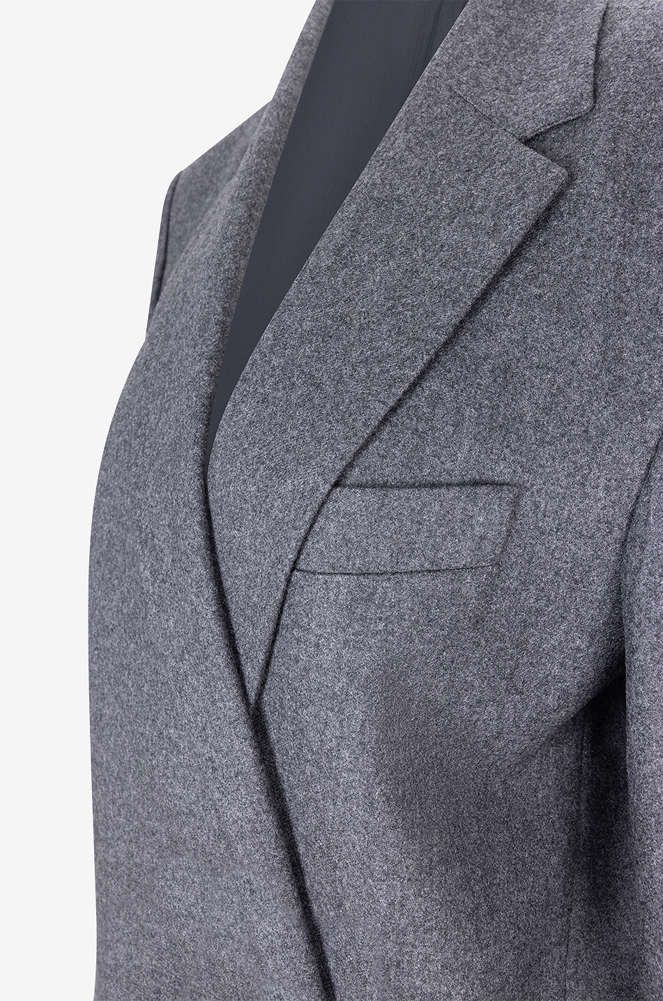 BRUNELLO CUCINELLI Buttonless wool and cashmere blazer Women DARK GREY 3