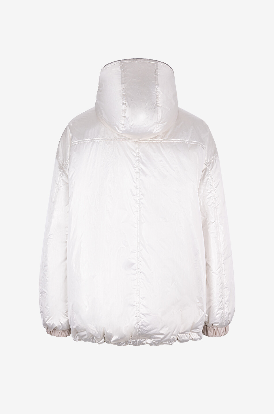 BRUNELLO CUCINELLI Monile hood reversible down jacket Women LIGHT GREY 2