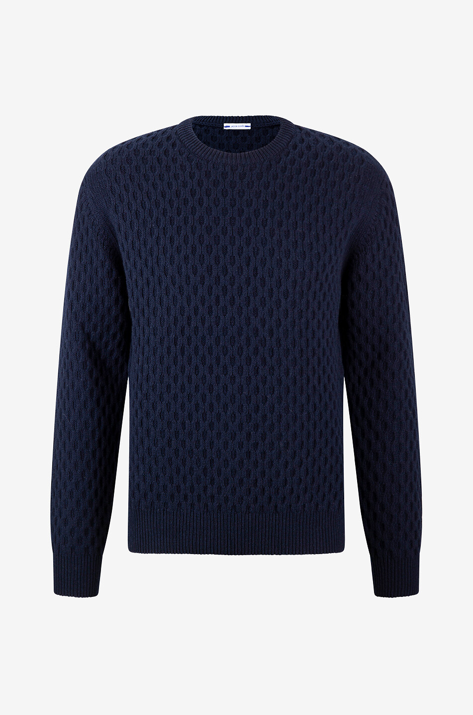 Pull torsadé à col rond en laine vierge