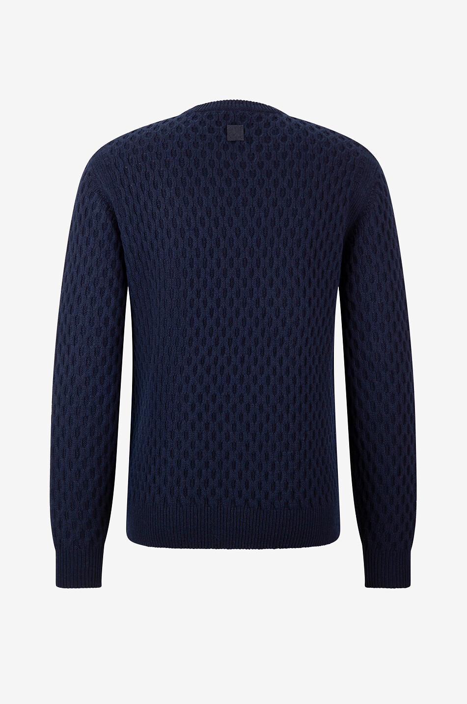 JACOB COHEN Pull torsadé à col rond en laine vierge Homme BLEU FONCE 2