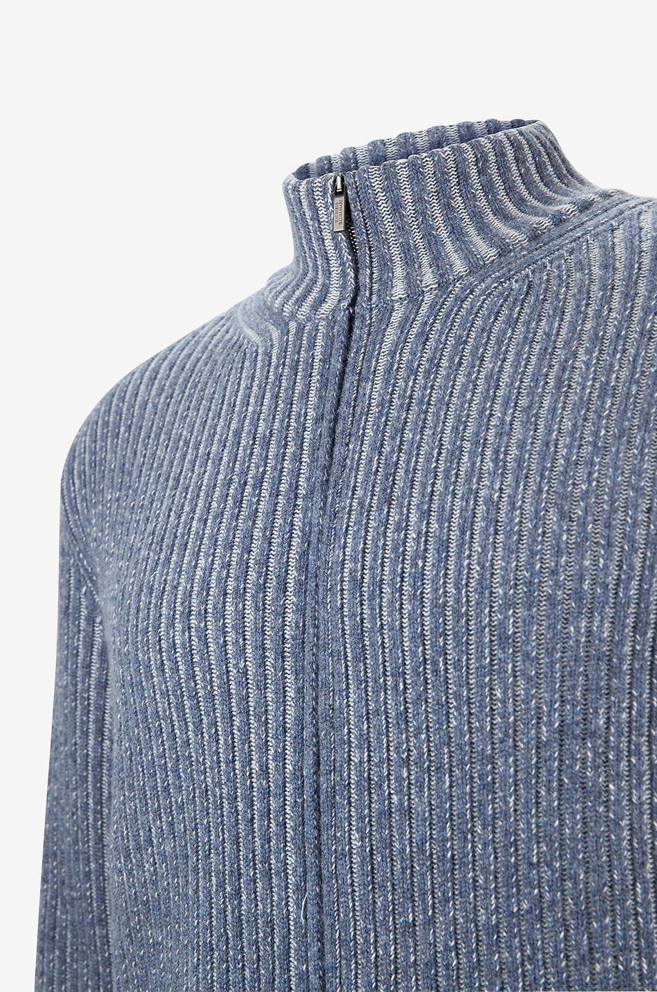 MAURIZIO BALDASSARI Gerippter Cardigan aus Kaschmir Schurwolle und Viskose Herren MITTELBLAU 3