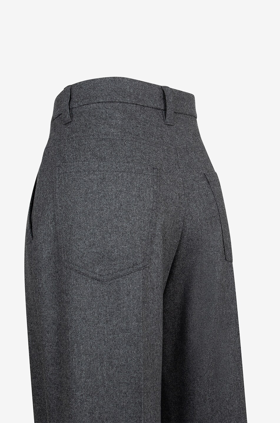 BRUNELLO CUCINELLI High-rise wide-leg wool and cashmere trousers Women DARK GREY 3