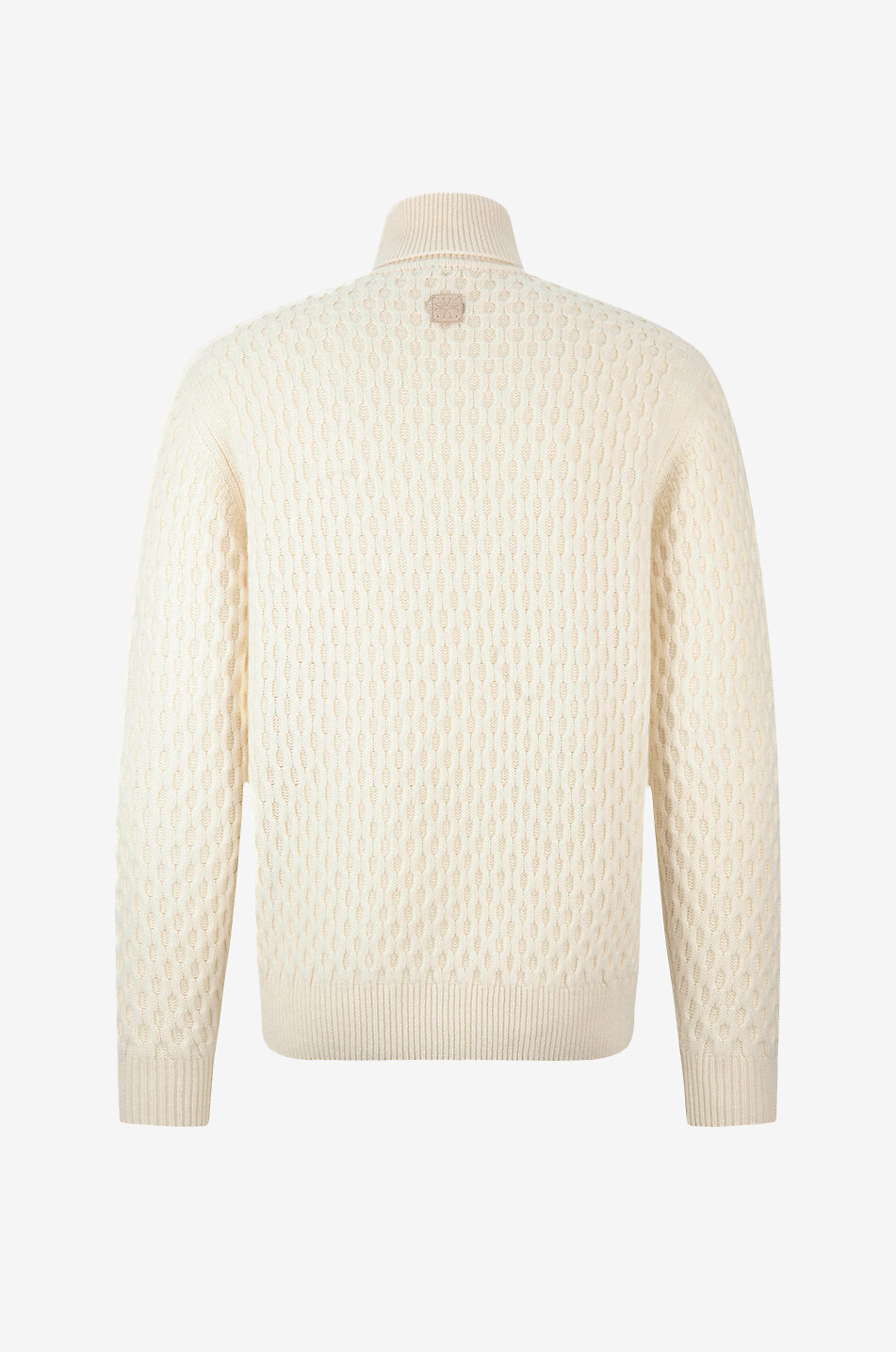 JACOB COHEN Zopfstrickpullover aus Schurwolle mit Rollkragen Herren CREMEFARBEN 2