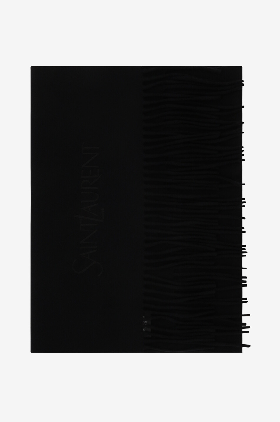 SAINT LAURENT PARIS Écharpe en cachemire à franges brodée SAINT LAURENT Femme NOIR 1