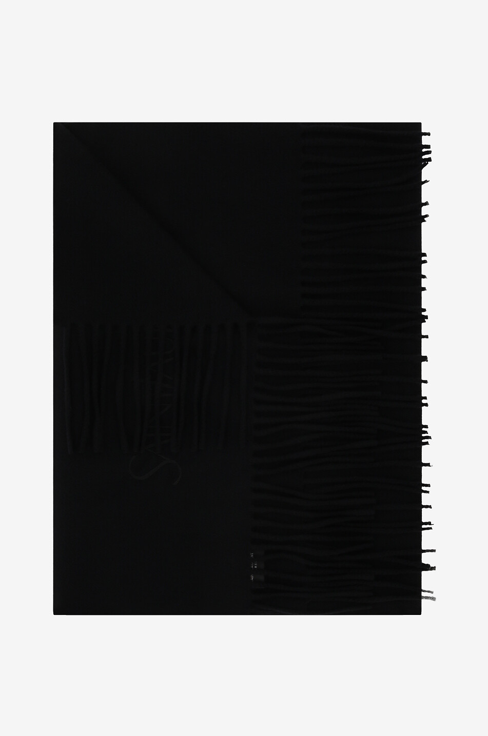 SAINT LAURENT PARIS Écharpe en cachemire à franges brodée SAINT LAURENT Femme NOIR 2