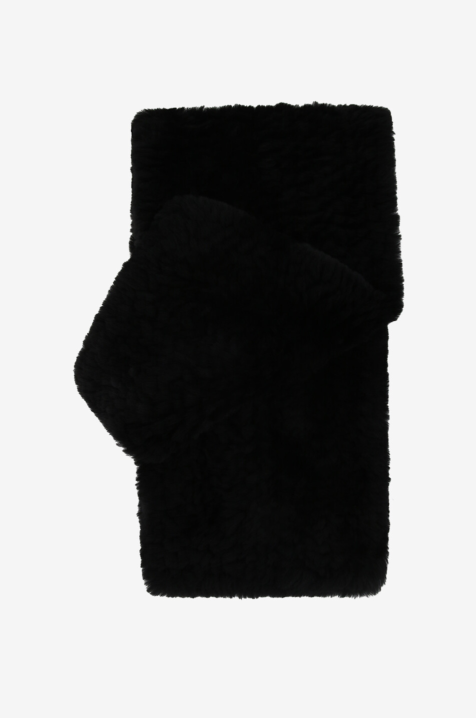 YVES SALOMON Écharpe tricotée effet fourrure d'agneau Merinillo Femme NOIR 2