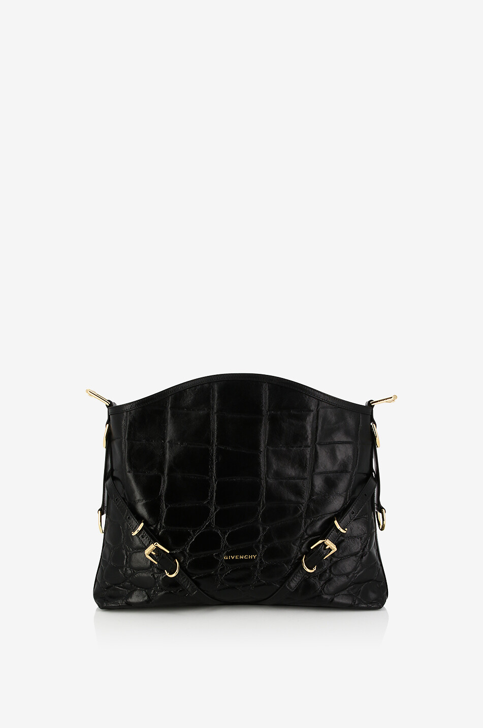 Voyou Medium croc embossed calfskin shoulder bag