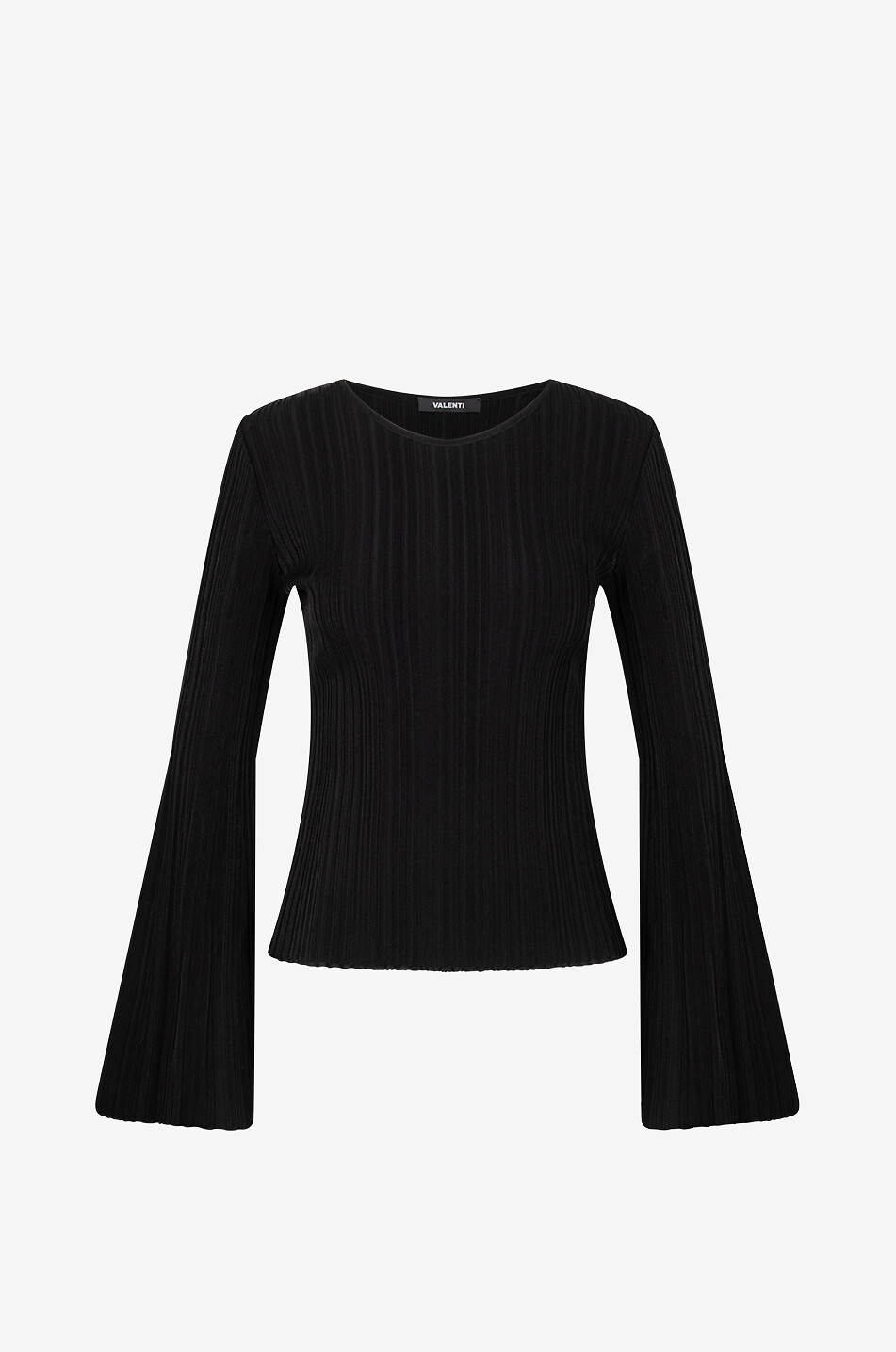 ANTONINO VALENTI Julia ribbed sheath jumper with flared sleeves Women BLACK 1