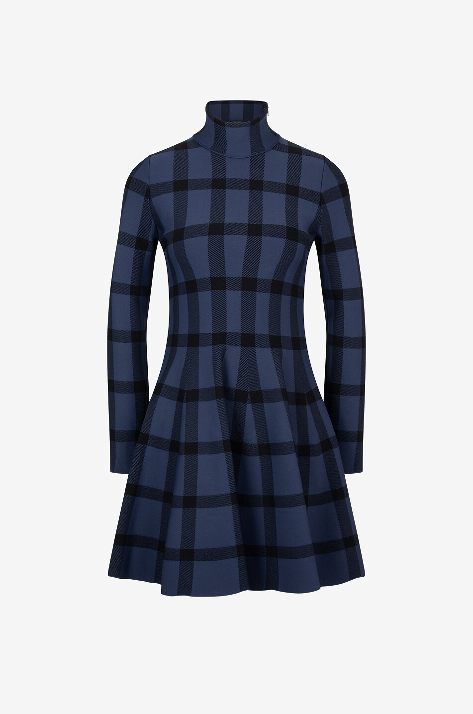 Anita Skater flared checked Milano jersey mini dress