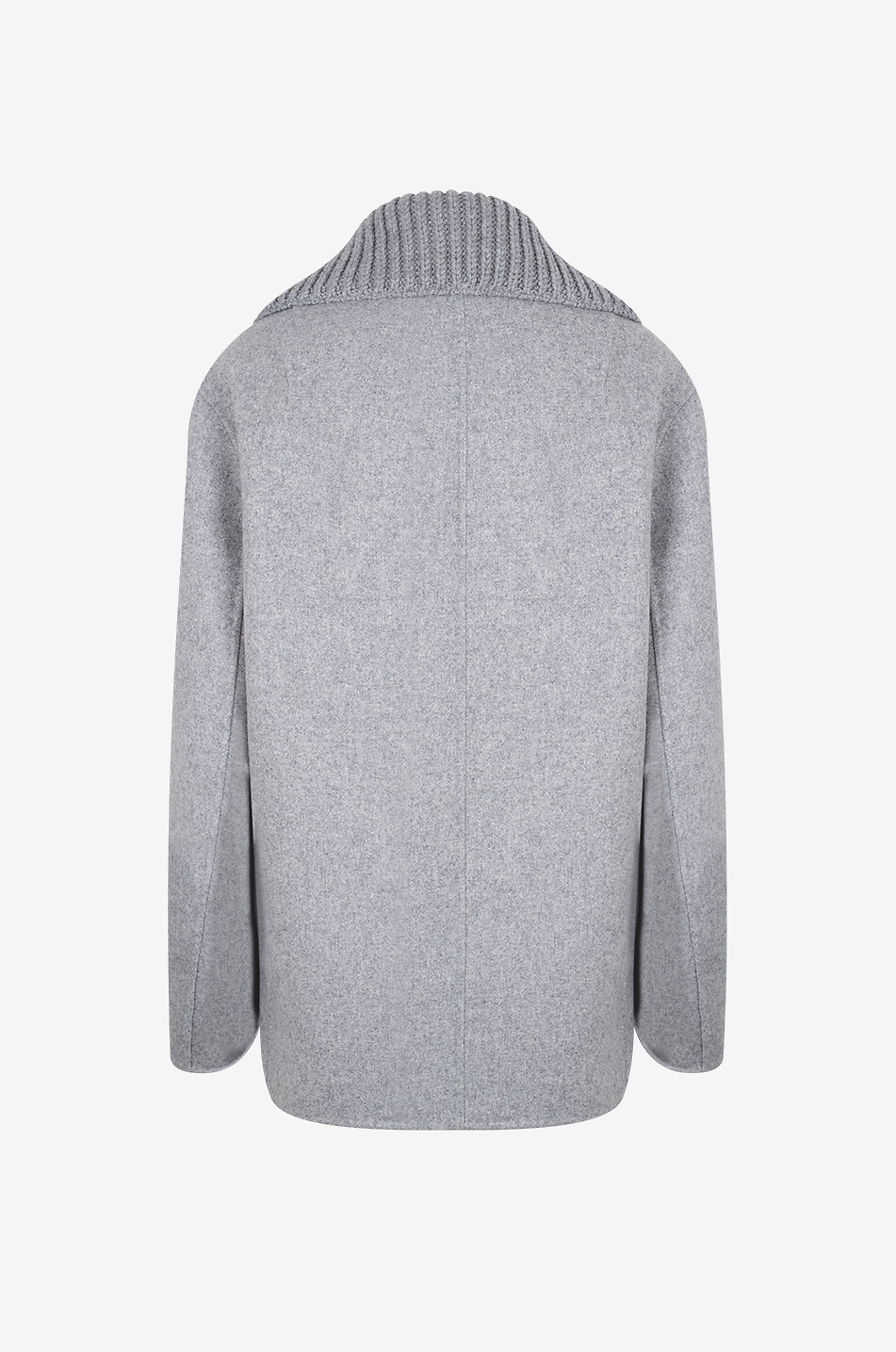 ERMANNO SCERVINO Weiter Kurzmantel aus Flanell und Strick Damen GRAU 2