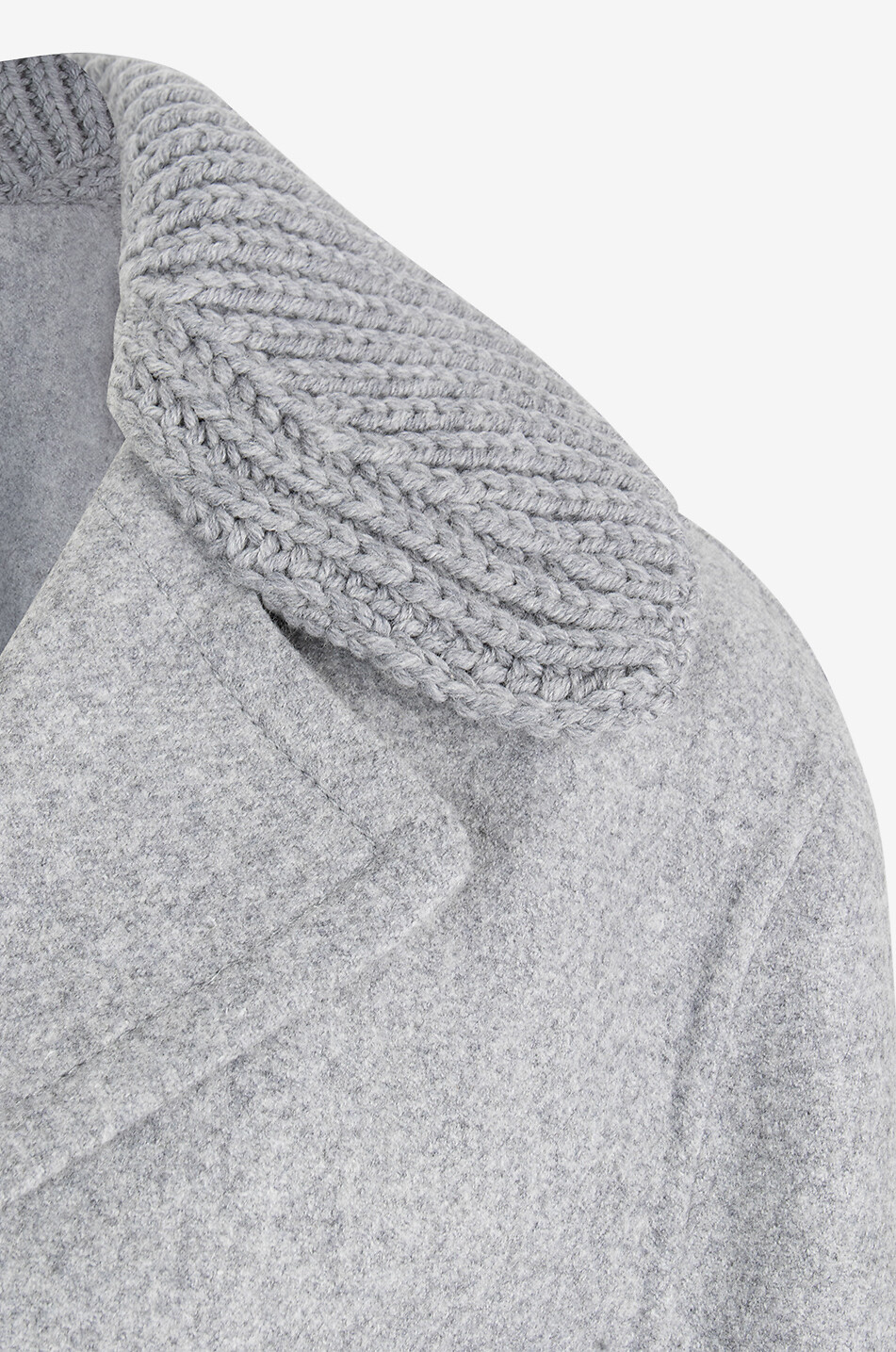 ERMANNO SCERVINO Weiter Kurzmantel aus Flanell und Strick Damen GRAU 3