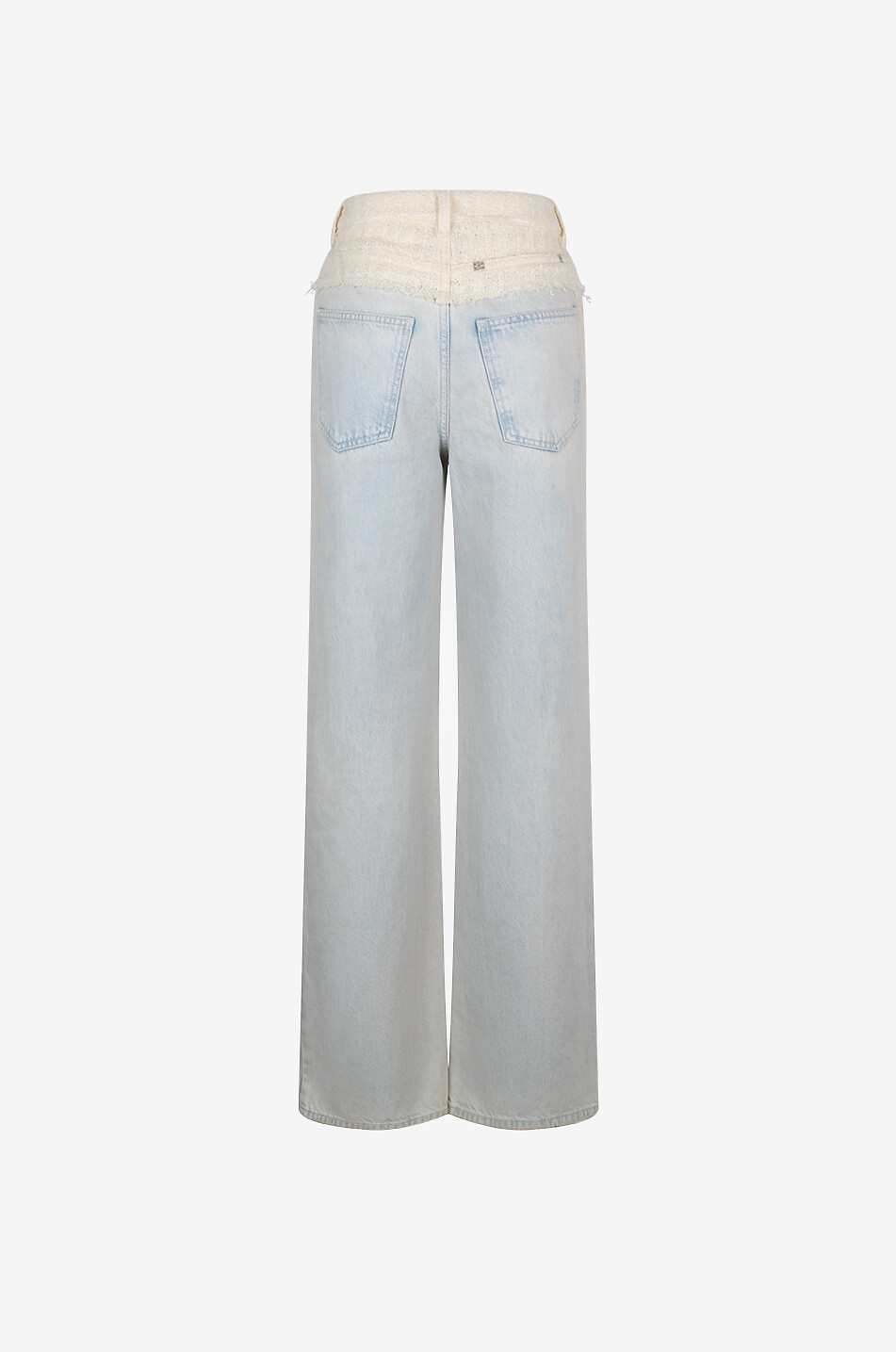 GIVENCHY Vintage-Denim- und Tweed-Jeans mit weitem Bein 4G Liquid Damen HELLBLAU 2