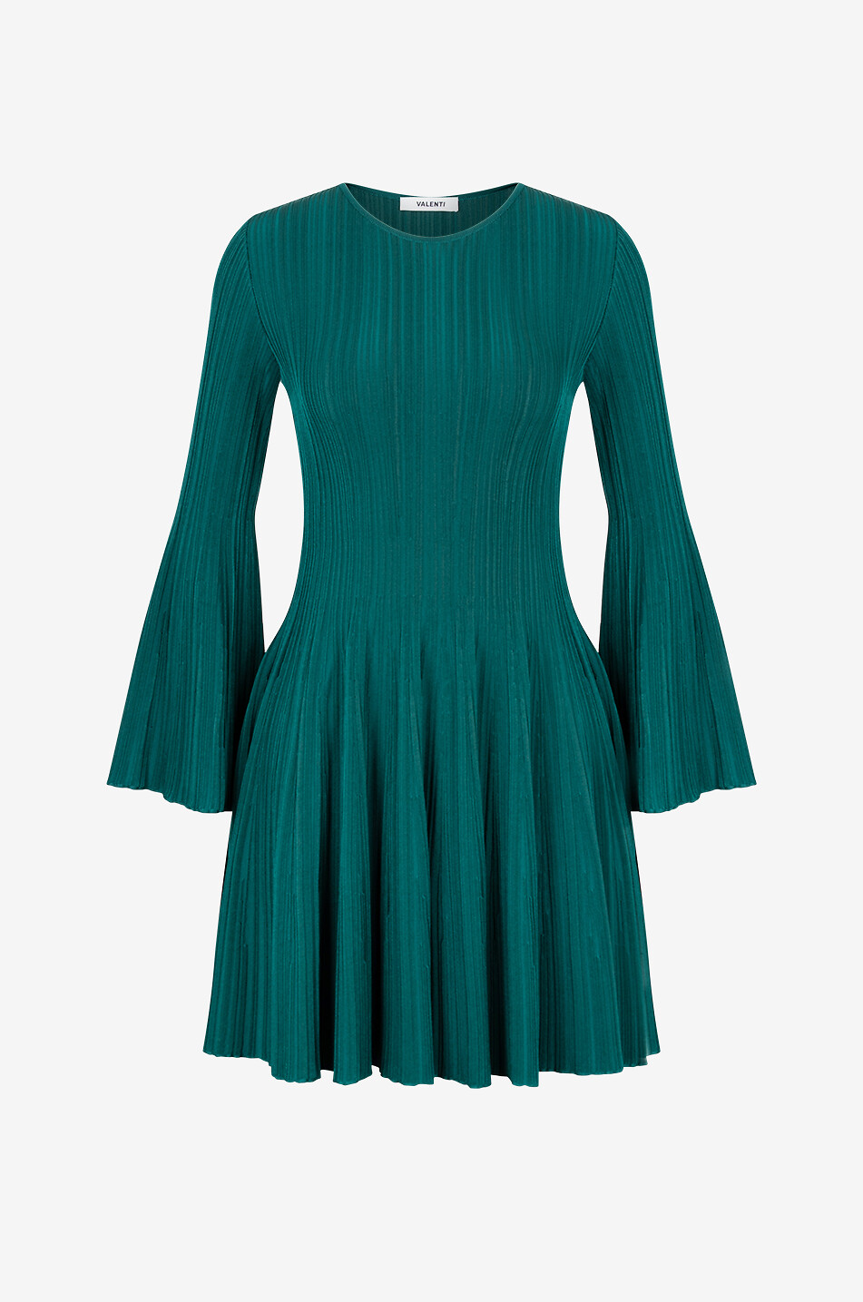 Susan rib knit mini dress with flared sleeves