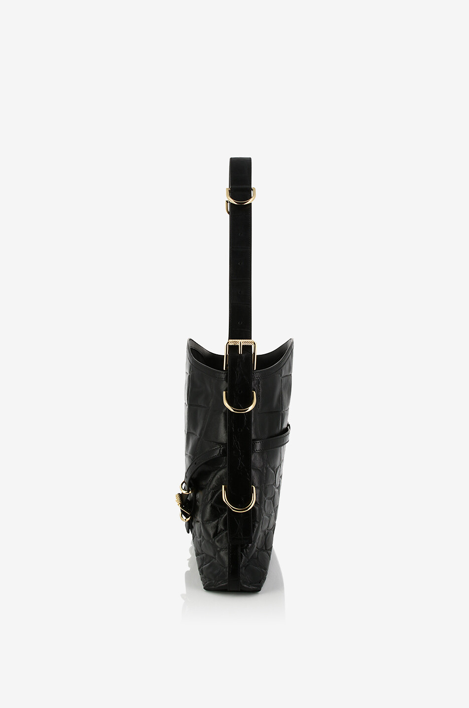 GIVENCHY Voyou Medium croc embossed calfskin shoulder bag Women BLACK 4