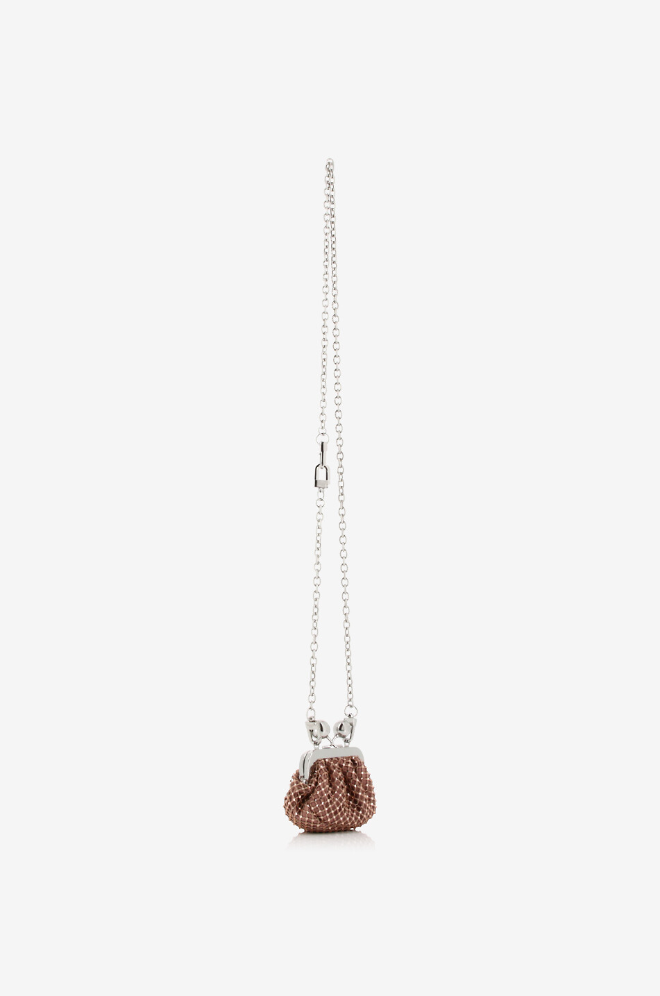 WEEKEND MAX MARA Pasticcino Nano Dilly satin and rhinestone chain wallet Women PINK 2