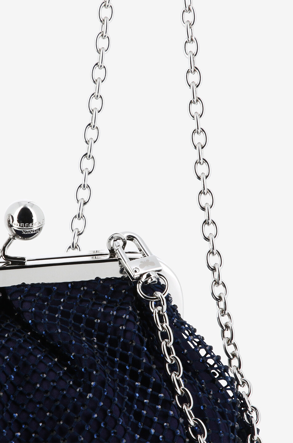 WEEKEND MAX MARA Pasticcino Small Edita crystal-clad satin bag Women DARK BLUE 5