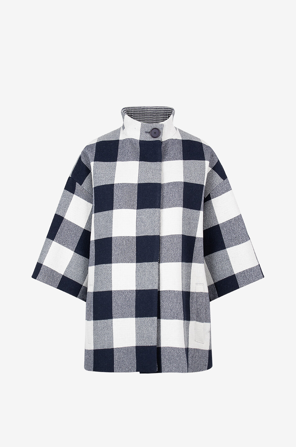 AKRIS PUNTO Gingham check short cotton and wool blend coat Women MULTI COLOURED 1