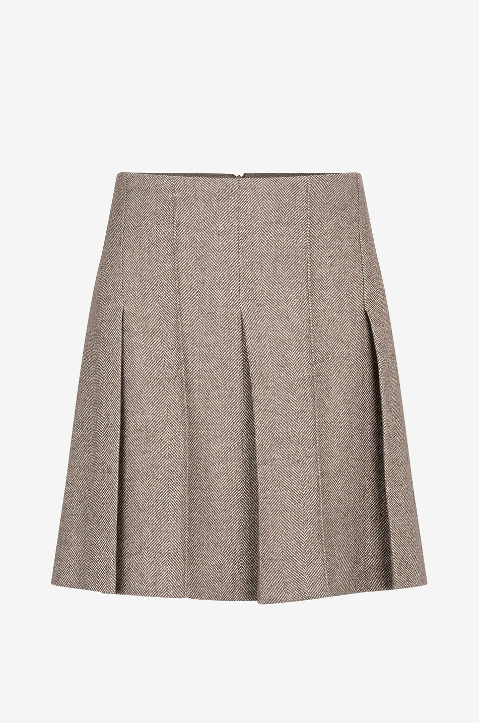 Pleated wool herringbone miniskirt BRUNELLO CUCINELLI Bongenie