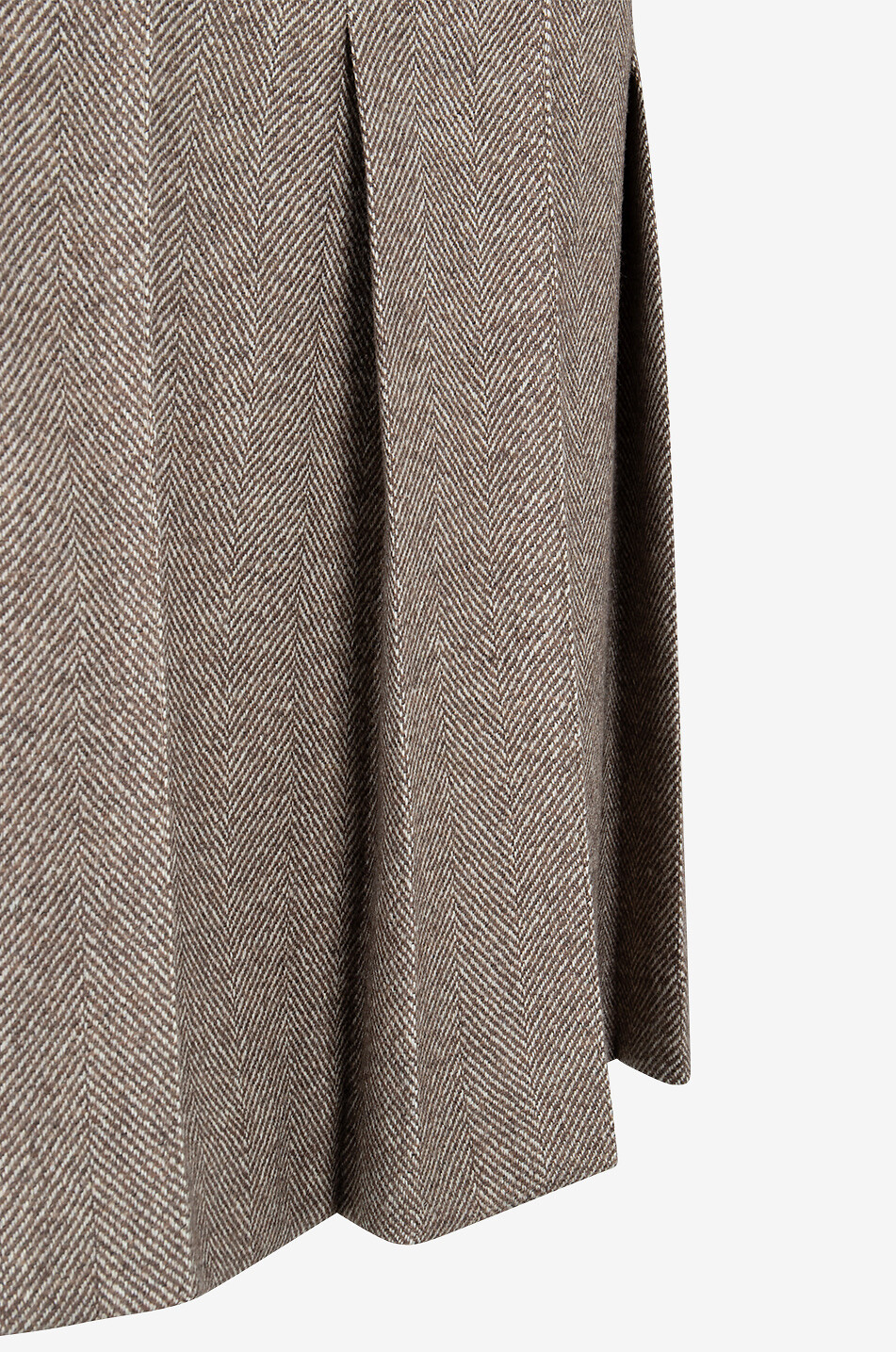BRUNELLO CUCINELLI Plissierte Fischgrät-Minirock aus Wolle Damen BRAUN 4
