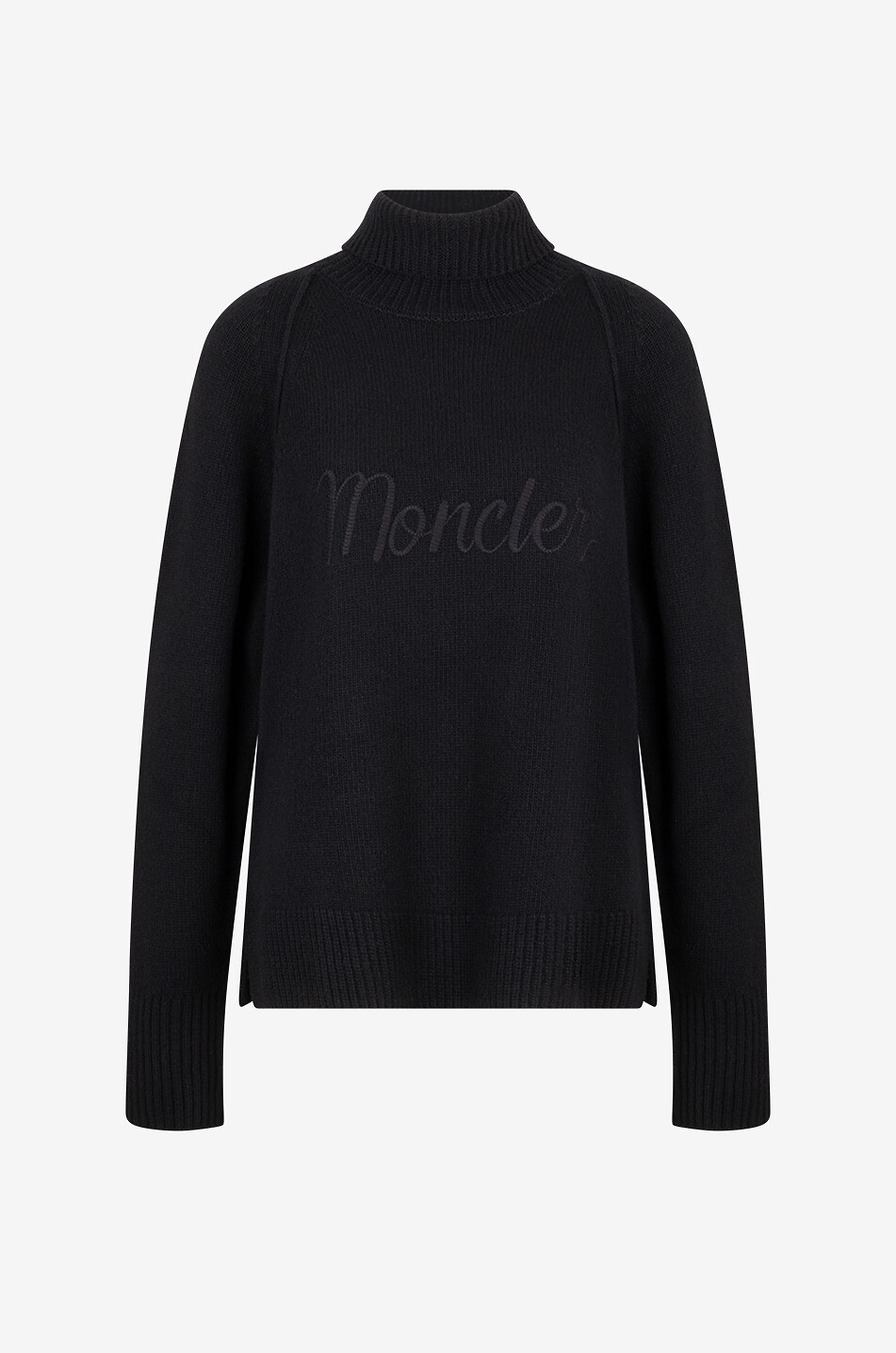 Rollkragenpullover aus Wolle und Kaschmir mit Raglanärmeln und Logostickerei