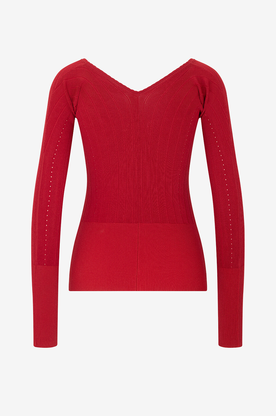 Fein gerippter Pullover mit V-Ausschnitt Le haut Pralu