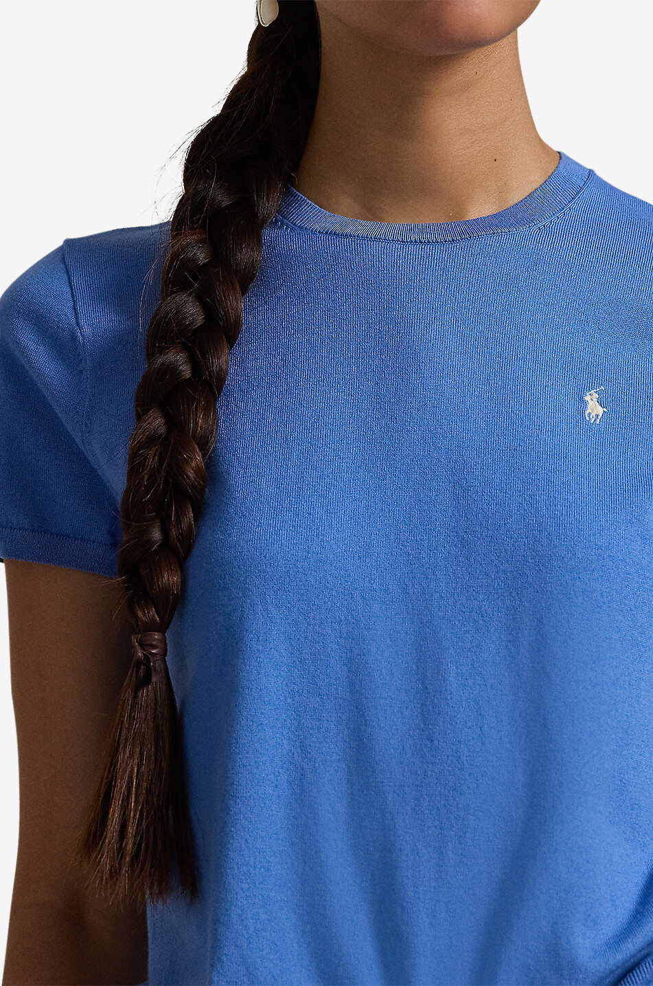 POLO RALPH LAUREN Pull à manches courtes en coton mélangé Pony Femme BLEU 5