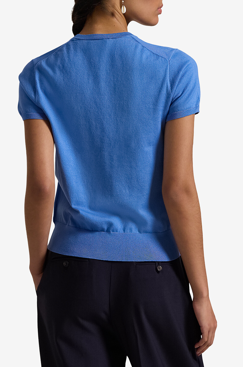 POLO RALPH LAUREN Pull à manches courtes en coton mélangé Pony Femme BLEU 3