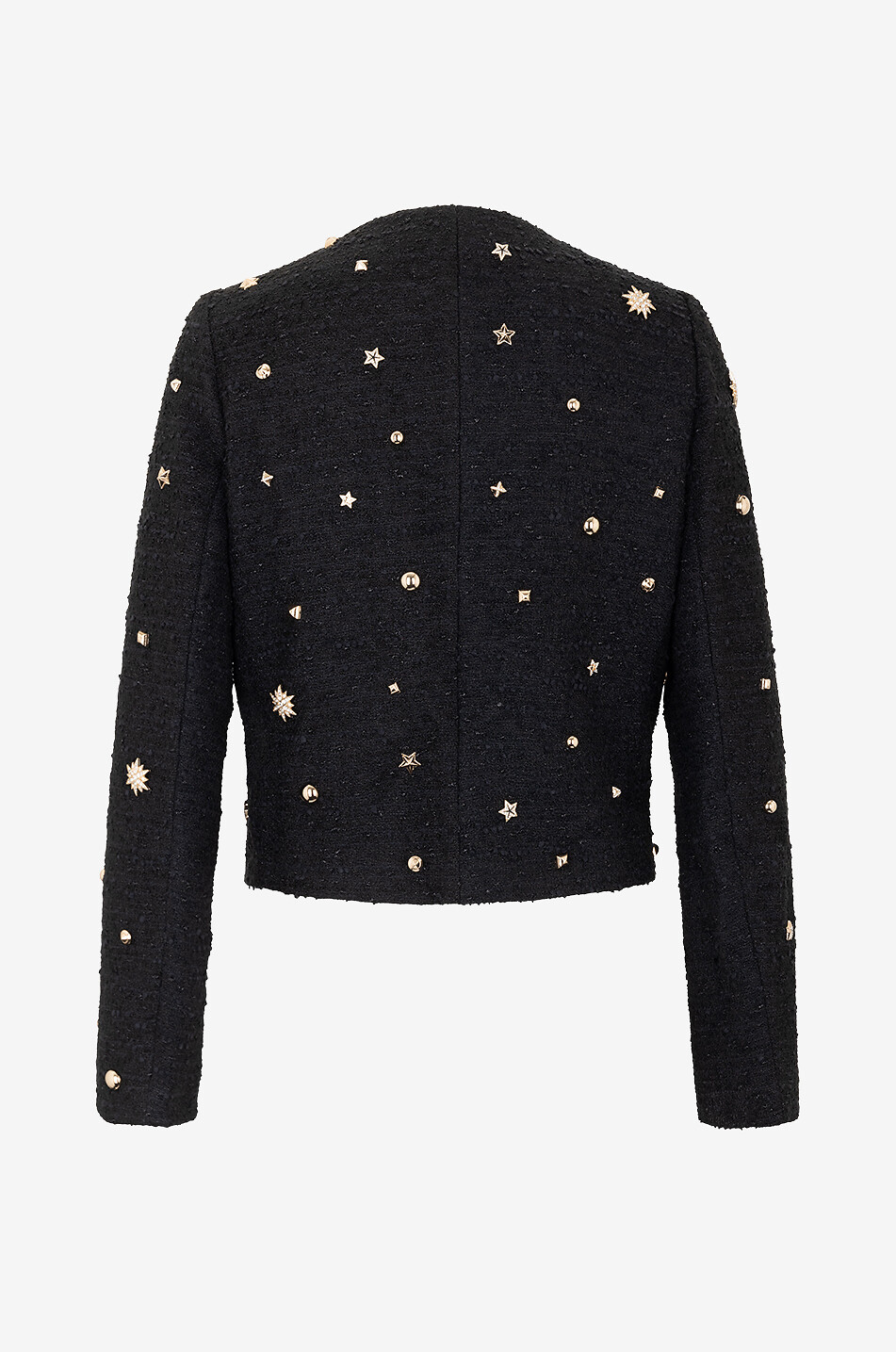 Bouclé-Tweed-Jacke mit Nieten und Sternen City Mikado