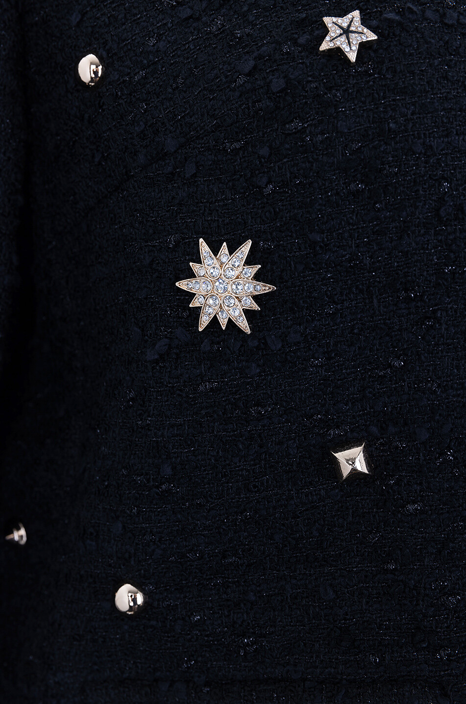 Bouclé-Tweed-Jacke mit Nieten und Sternen City Mikado