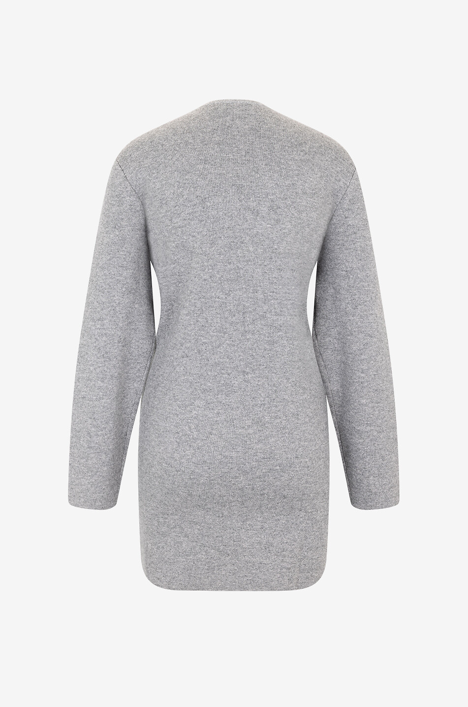 BONGENIE Lurex-trimmed open long wool and cashmere cardigan Women GREY 2