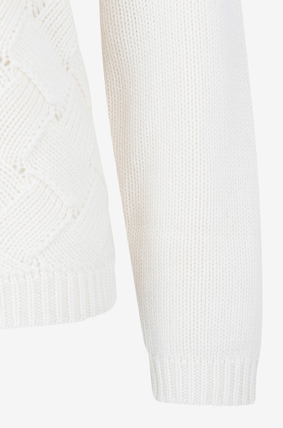 BONGÉNIE Pull boxy torsadé en cachemire à col montant Femme BLANC CASSE 4